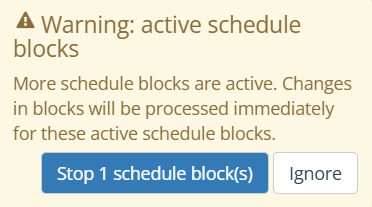 Melding actieve schedule | Ternair Campaign