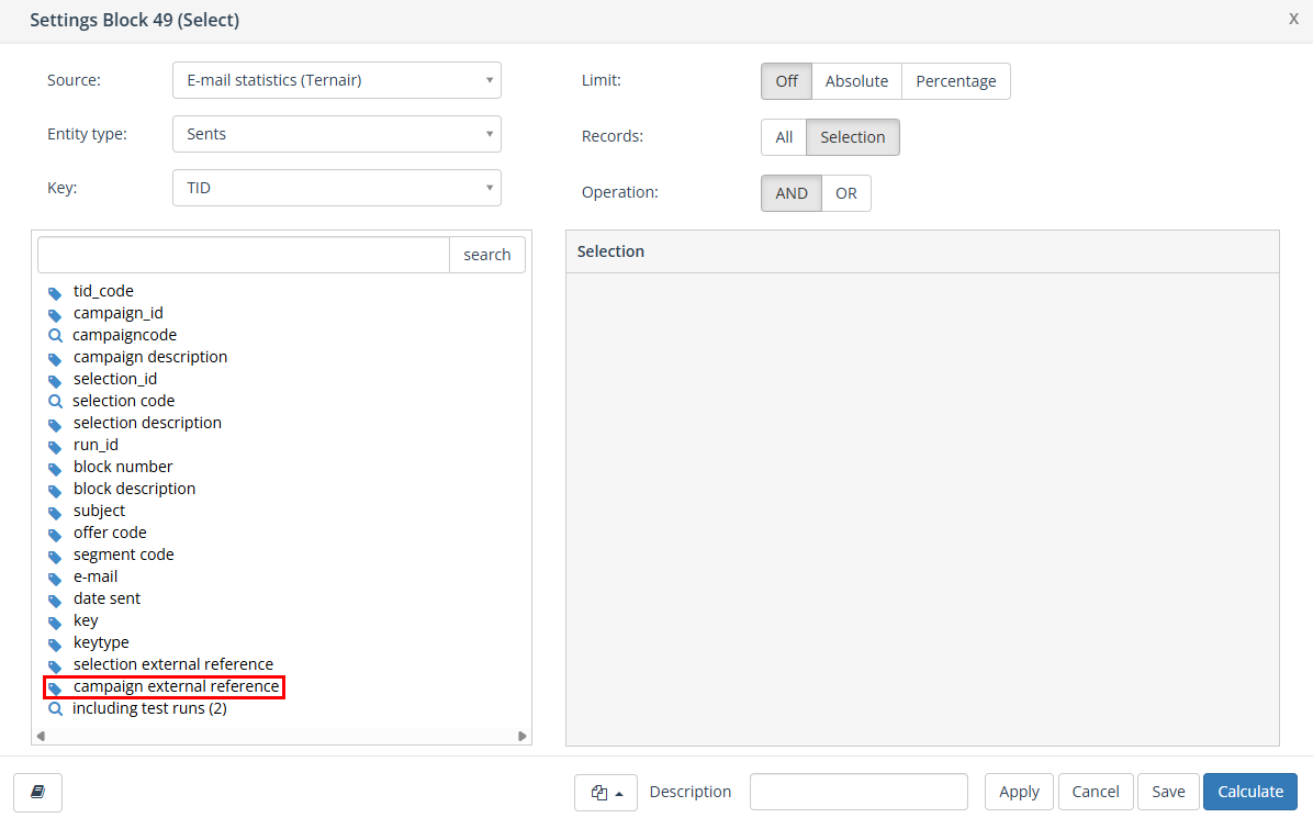 Campaign external reference | Ternair Campaign