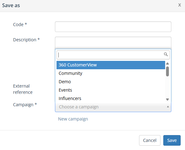 Selectie opslaan - campagne kiezen | Ternair Campaign